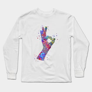 Okay hand sign symbol Long Sleeve T-Shirt